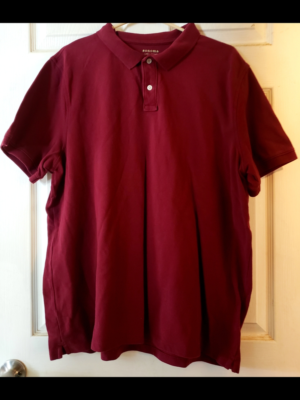 Sonoma Men's Deep Burgundy Short-Sleeve Polo